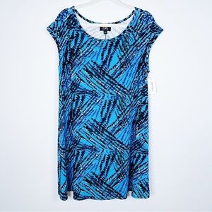 A-Line Hawaii - Blue Printed Dress